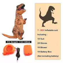 T-rex Inflatable Tyrannosaurus Dinosaur Costume Kids Fancy Halloween Mascot Party Apparel