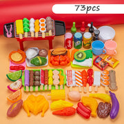 Children Pretend Play Kitchen Toy Simulation Food Vegetable Barbecue Cooking Sets Education Play House Interactive Toys For Girl