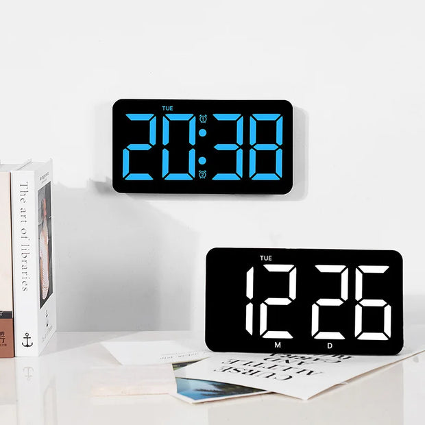 Digital Wall Clocks Larger LED Living Room Alarm Clocks Date Week Clock