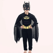 Kids boy Bat Costume with Mask and Cape Halloween Cosplay Costume Movie Character Jumpsuit Bat Dark Knight Rises Dress Up
