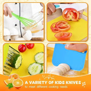 13 Pcs Montessori Kitchen Tools for Toddlers-Kids Cooking Sets Real-Toddler Safe Knives Set Knife Peeler Cooking with Plastic