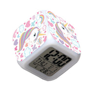 Kids Night Light Alarm Clocks Easy Setting Cube Wake Up Clocks for Girls Women Children Gifts