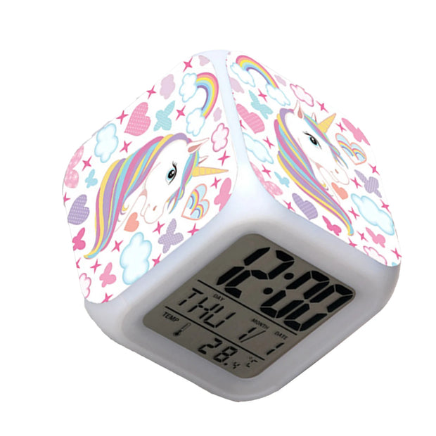 Kids Night Light Alarm Clocks Easy Setting Cube Wake Up Clocks for Girls Women Children Gifts