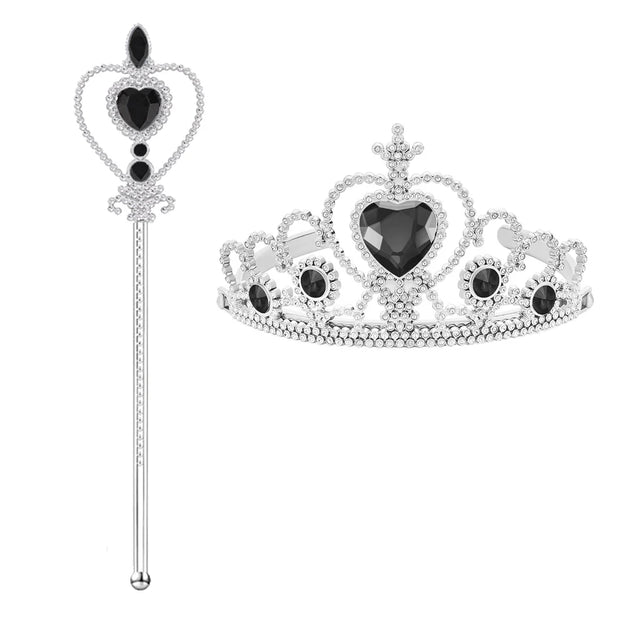 Halloween Ghost Costume Black Fancy Lace Witch Dress For Kids