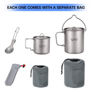 TOMSHOO Ultralight 750ml Titanium Pot Portable Titanium Water Mug Cup with Lid and Foldable Handle Outdoor Camping Cooking Sets