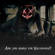 Halloween Neon Led Purge Mask Masque Masquerade Party Masks Light Grow in the Dark Horror Mask Glowing Masker