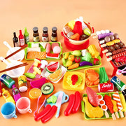 Children Pretend Play Kitchen Toy Simulation Food Vegetable Barbecue Cooking Sets Education Play House Interactive Toys For Girl