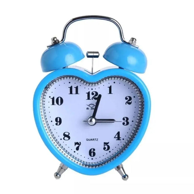 New Heart Shape Snooze Wake Up Clocks No Ticking Time Clocks Girls
