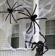 Halloween Plush Spider, 30-200cm Outdoor Giant Spider Decor Chamber Prank Black Spider, Horror Halloween Decoration Party Prop
