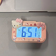 Sanrio Hello Kitty Alarm Clock Cartoon Mini Kitty Cat Noctilucent Alarms Clocks Dormitory Desktop Ornament Student Alarm Clocks