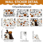 Halloween Window Stickers Pumpkin Living Room Glass Window Decoration Electrostatic Stickers Ghost Helloween Terror Stickers