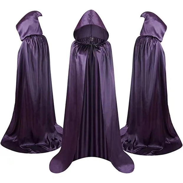 Halloween Cloak Black Death Ghost Witch Costume Party Dress For Kids Hooded