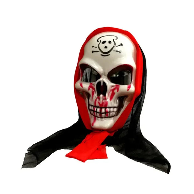 Halloween Kids Red Eyes with Hooded Cape and Scythe Props Scary Grim Reaper Kids Mask Gloves Costume Easter Rave Robe