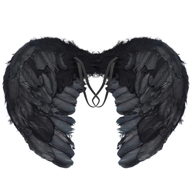 Halloween Ghost Costume Black Fancy Lace Witch Dress For Kids