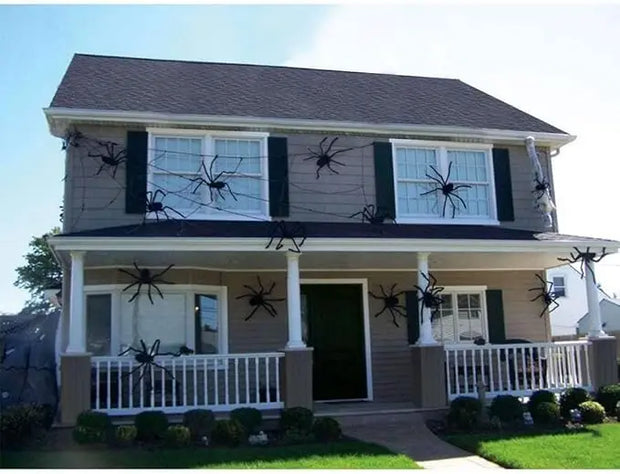 Halloween Plush Spider, 30-200cm Outdoor Giant Spider Decor Chamber Prank Black Spider, Horror Halloween Decoration Party Prop