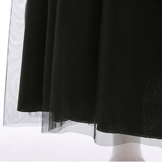 Halloween Ghost Costume Black Fancy Lace Witch Dress For Kids