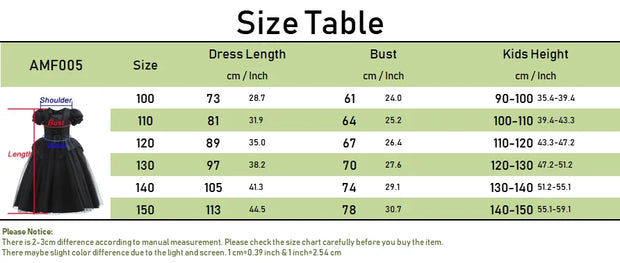 Halloween Ghost Costume Black Fancy Lace Witch Dress For Kids