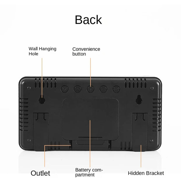 Digital Wall Clocks Larger LED Living Room Alarm Clocks Date Week Clock