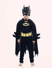 Kids boy Bat Costume with Mask and Cape Halloween Cosplay Costume Movie Character Jumpsuit Bat Dark Knight Rises Dress Up