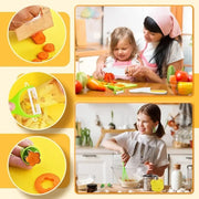 13 Pcs Montessori Kitchen Tools for Toddlers-Kids Cooking Sets Real-Toddler Safe Knives Set Knife Peeler Cooking with Plastic