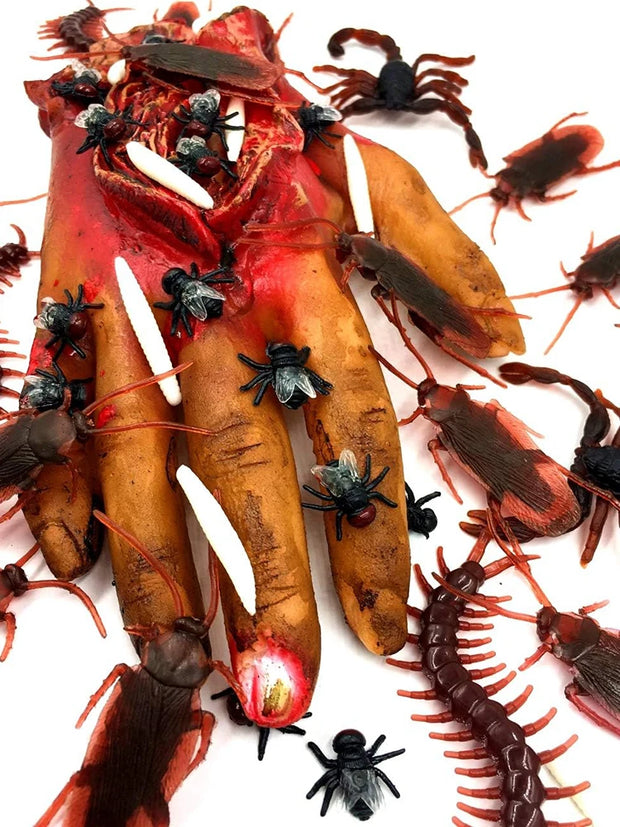 12/48pcs Halloween Simulation Bug Cockroach Spider Centipede Scorpion Plastics Prank Bug Funny Halloween DIY Decoration TMZ