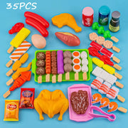 Children Pretend Play Kitchen Toy Simulation Food Vegetable Barbecue Cooking Sets Education Play House Interactive Toys For Girl