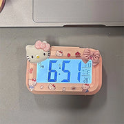 Sanrio Hello Kitty Alarm Clock Cartoon Mini Kitty Cat Noctilucent Alarms Clocks Dormitory Desktop Ornament Student Alarm Clocks
