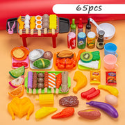 Children Pretend Play Kitchen Toy Simulation Food Vegetable Barbecue Cooking Sets Education Play House Interactive Toys For Girl