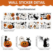 Halloween Window Stickers Pumpkin Living Room Glass Window Decoration Electrostatic Stickers Ghost Helloween Terror Stickers