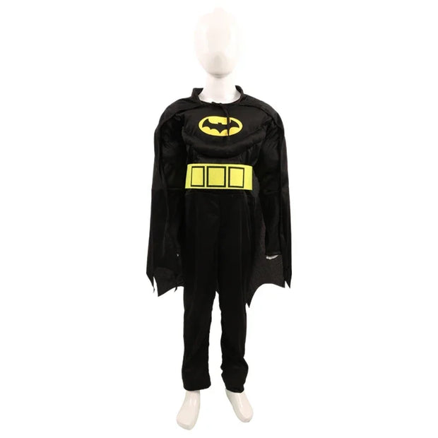 Kids boy Bat Costume with Mask and Cape Halloween Cosplay Costume Movie Character Jumpsuit Bat Dark Knight Rises Dress Up