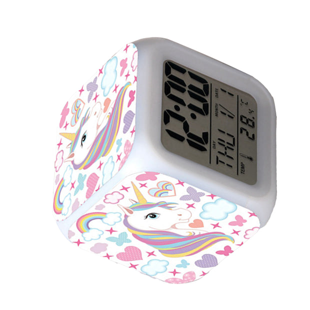 Kids Night Light Alarm Clocks Easy Setting Cube Wake Up Clocks for Girls Women Children Gifts