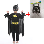 Kids boy Bat Costume with Mask and Cape Halloween Cosplay Costume Movie Character Jumpsuit Bat Dark Knight Rises Dress Up