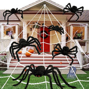 Halloween Plush Spider, 30-200cm Outdoor Giant Spider Decor Chamber Prank Black Spider, Horror Halloween Decoration Party Prop