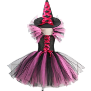 Halloween Girls Witch Cosplay Costume LED Light Carnival Tutu Party Dress