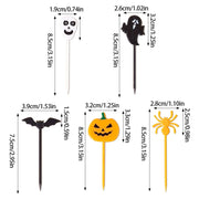 20/10PCS Plastic Halloween Toothpicks Mixed style Ghost Bat Spider Fruit Toothpicks Halloween Cupcake Party Decoration