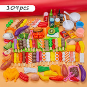 Children Pretend Play Kitchen Toy Simulation Food Vegetable Barbecue Cooking Sets Education Play House Interactive Toys For Girl
