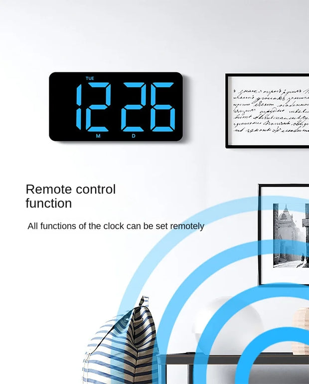 Digital Wall Clocks Larger LED Living Room Alarm Clocks Date Week Clock