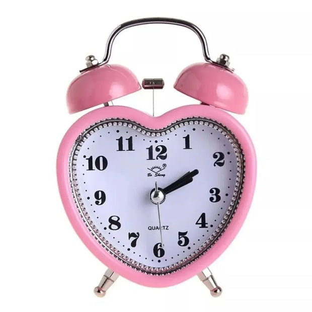 New Heart Shape Snooze Wake Up Clocks No Ticking Time Clocks Girls