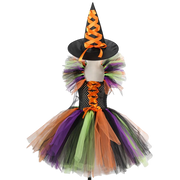 Halloween Girls Witch Cosplay Costume LED Light Carnival Tutu Party Dress