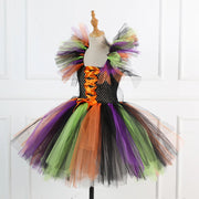 Halloween Girls Witch Cosplay Costume LED Light Carnival Tutu Party Dress