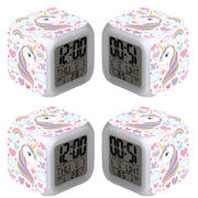 Kids Night Light Alarm Clocks Easy Setting Cube Wake Up Clocks for Girls Women Children Gifts