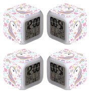 Kids Night Light Alarm Clocks Easy Setting Cube Wake Up Clocks for Girls Women Children Gifts