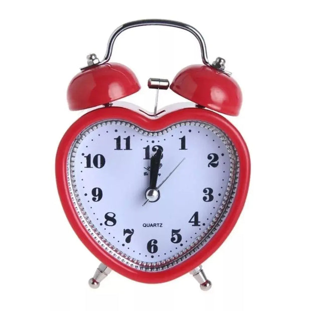 New Heart Shape Snooze Wake Up Clocks No Ticking Time Clocks Girls
