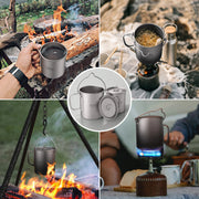 TOMSHOO Ultralight 750ml Titanium Pot Portable Titanium Water Mug Cup with Lid and Foldable Handle Outdoor Camping Cooking Sets