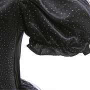 Maleficent Halloween Black Ghost Costume With Short Sleeve Fancy Lace Witch Dress For Kids