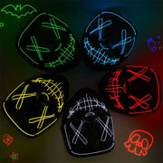 Halloween Neon Led Purge Mask Masque Masquerade Party Masks Light Grow in the Dark Horror Mask Glowing Masker
