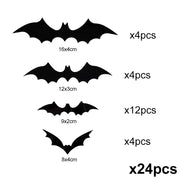 Halloween 3D Black Bat Wall Stickers For Home Room Indoor Decoration Scary Props Kids Party Favors Wall Decals Window Sticker