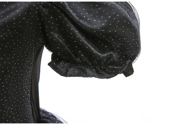 Halloween Ghost Costume Black Fancy Lace Witch Dress For Kids