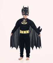 Kids boy Bat Costume with Mask and Cape Halloween Cosplay Costume Movie Character Jumpsuit Bat Dark Knight Rises Dress Up