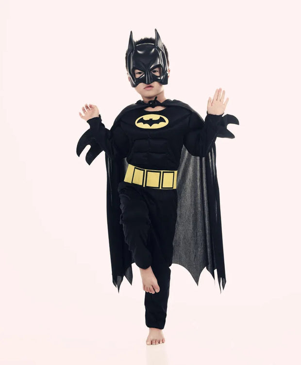 Kids boy Bat Costume with Mask and Cape Halloween Cosplay Costume Movie Character Jumpsuit Bat Dark Knight Rises Dress Up